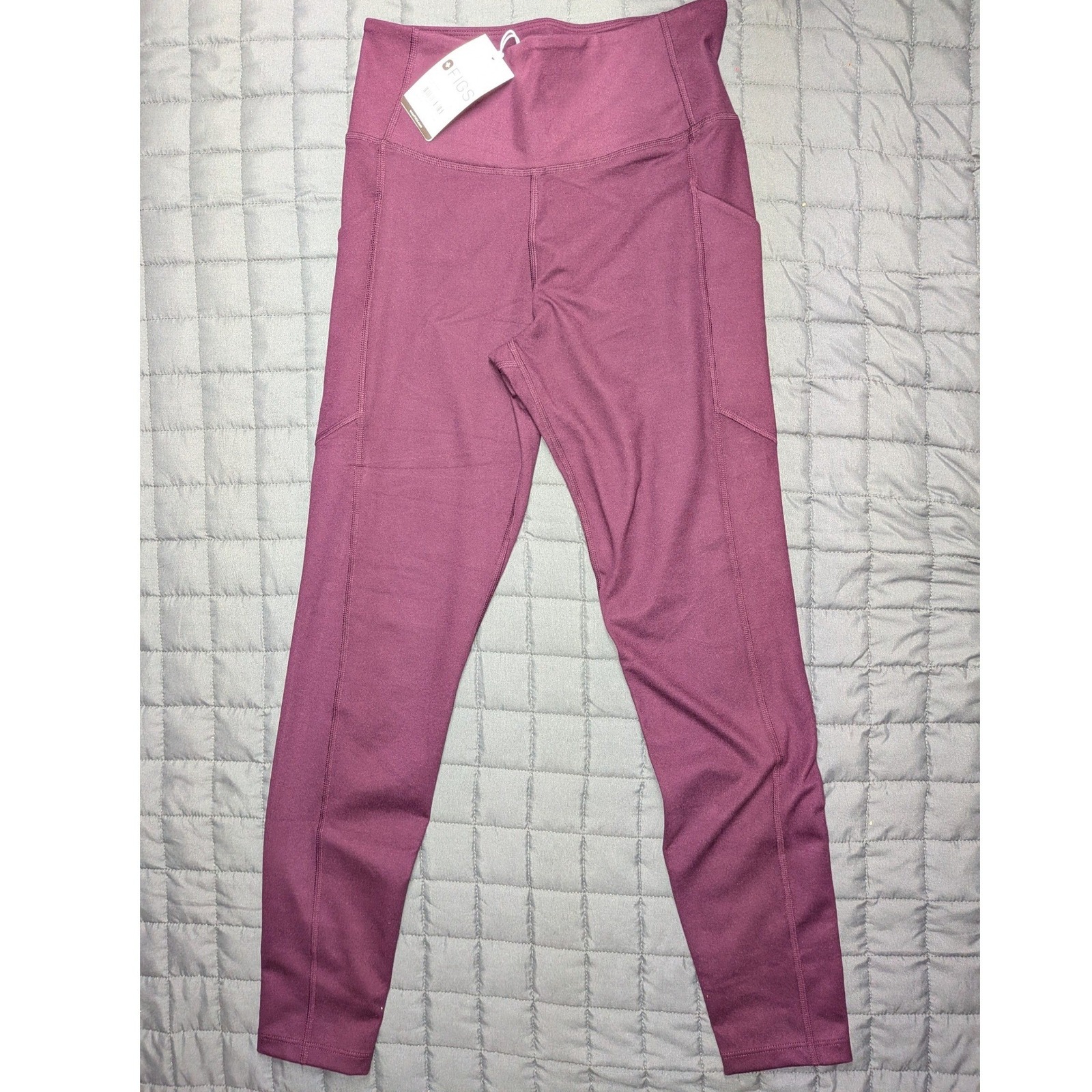 Figs 90 Degree Legging Deep Berry Purple High Rise Side Pocket Womens Small Nwt